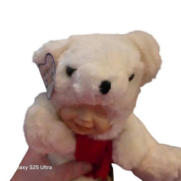 Vtg Geppeddo Doll Cuddle Kids 2000 Peter Polar Bear Porcelain Doll 08N096 - Picture 6 of 6